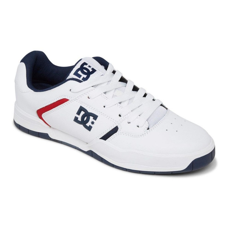 Chaussure DC Shoes Central Cuir Blanche Bleu Homme | ZCU-0122163