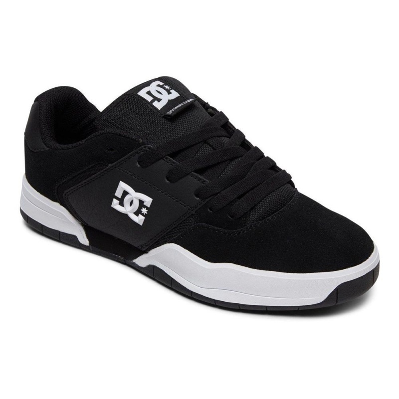 Chaussure DC Shoes Central Cuir Noir Blanche Homme | XYZ-8195288