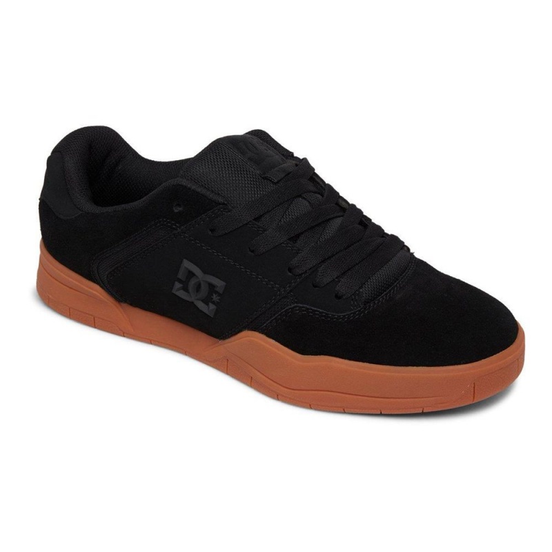 Chaussure DC Shoes Central Cuir Noir Marron Homme | OGP-0492674