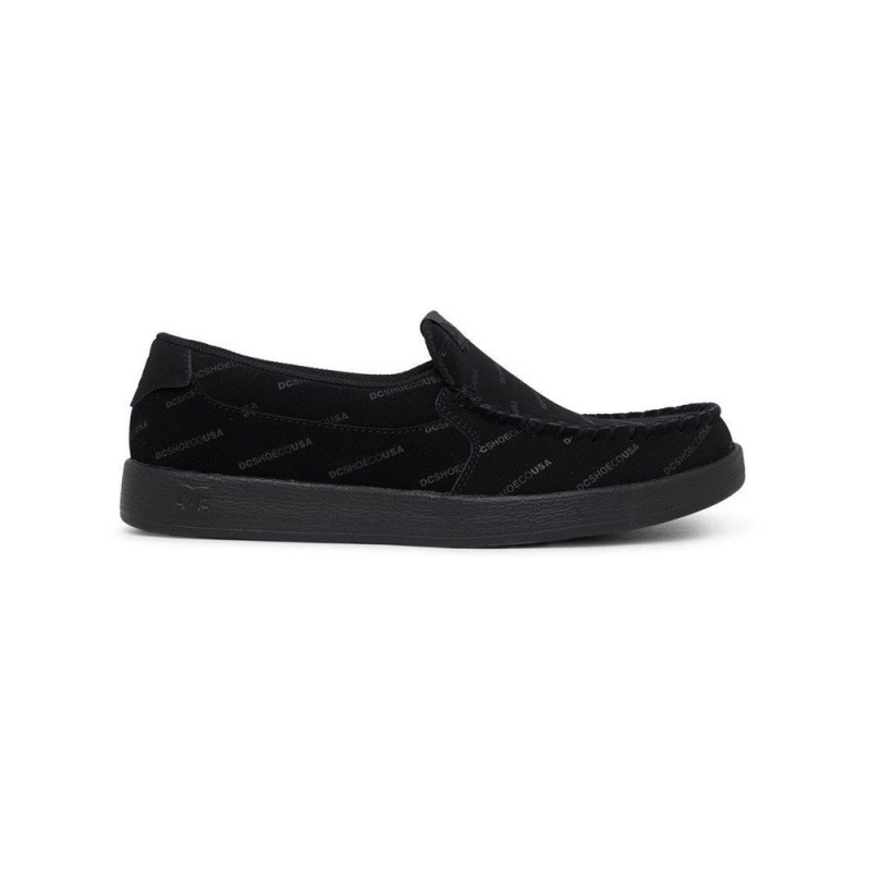 Chaussure DC Shoes Villain Cuir Slip-On Noir Homme | NIZ-9324523