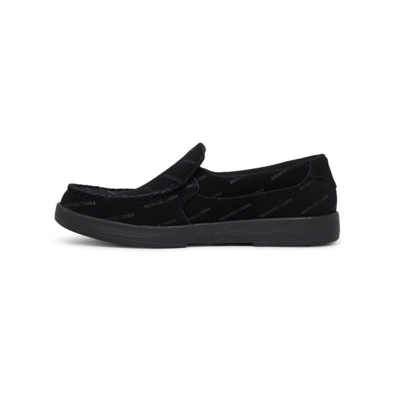 Chaussure DC Shoes Villain Cuir Slip-On Noir Homme | NIZ-9324523