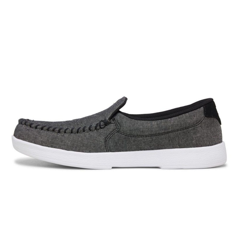 Chaussure DC Shoes Villain Cuir Slip-On Grise Homme | TPQ-6601993