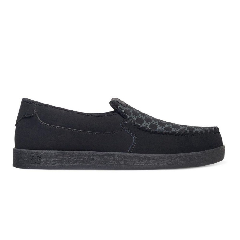 Chaussure DC Shoes Villain Cuir Slip-On Noir Grise Homme | NWL-8951130