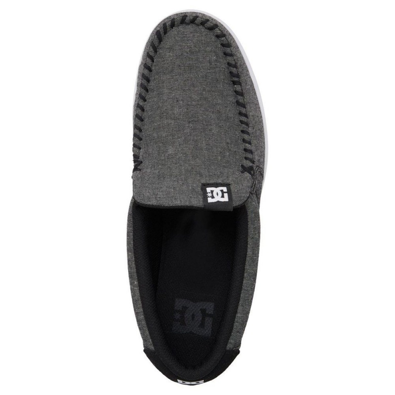 Chaussure DC Shoes Villain Cuir Slip-On Grise Homme | TPQ-6601993