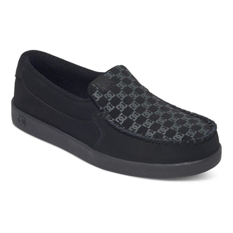 Chaussure DC Shoes Villain Cuir Slip-On Noir Grise Homme | NWL-8951130