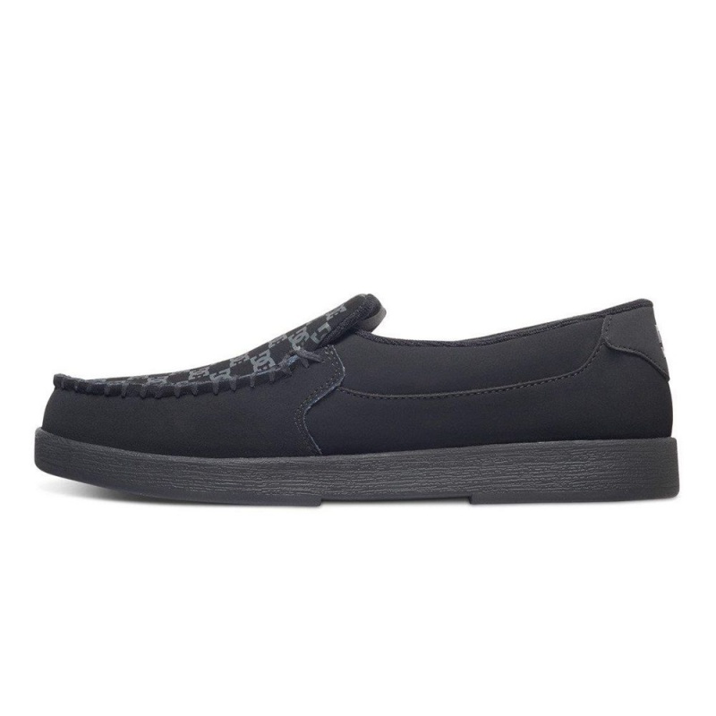 Chaussure DC Shoes Villain Cuir Slip-On Noir Grise Homme | NWL-8951130