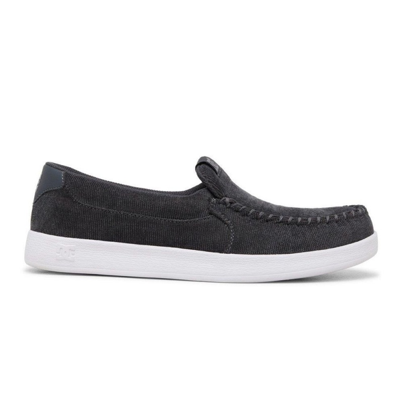 Chaussure DC Shoes Villain Cuir Slip-On Grise Homme | QKP-9945847