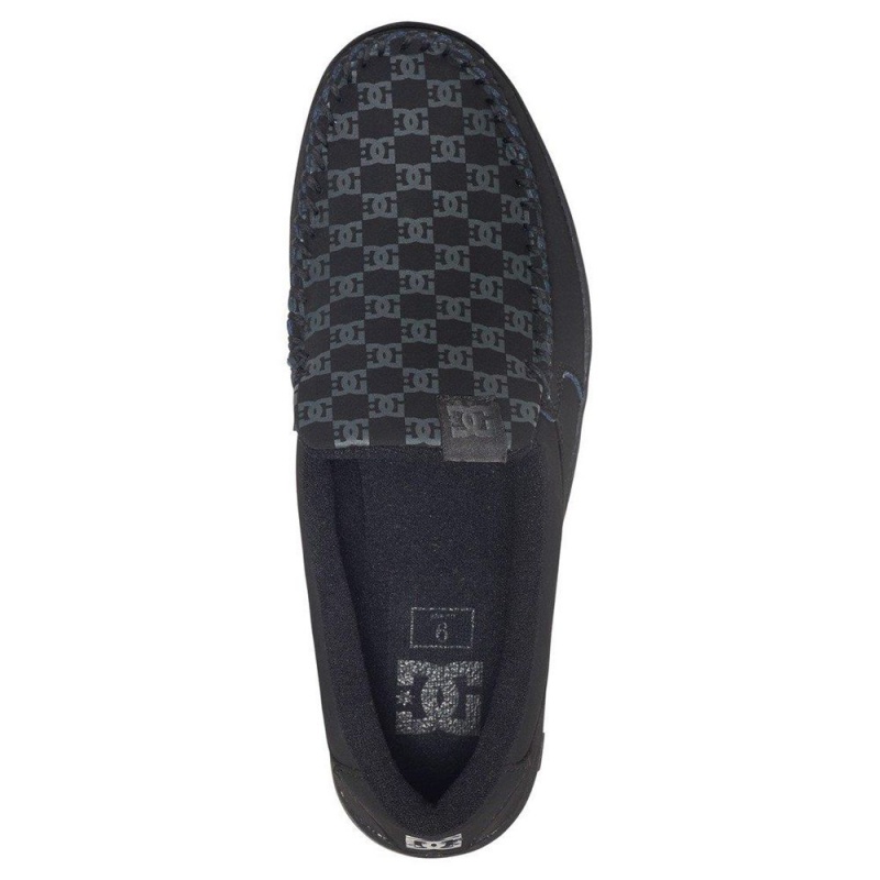 Chaussure DC Shoes Villain Cuir Slip-On Noir Grise Homme | NWL-8951130