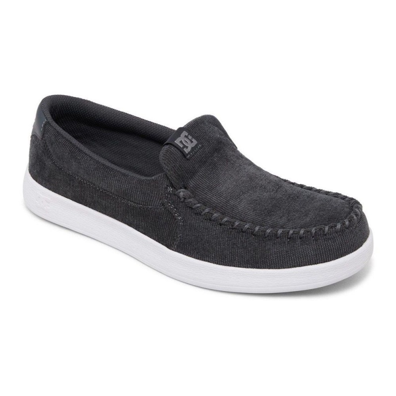 Chaussure DC Shoes Villain Cuir Slip-On Grise Homme | QKP-9945847