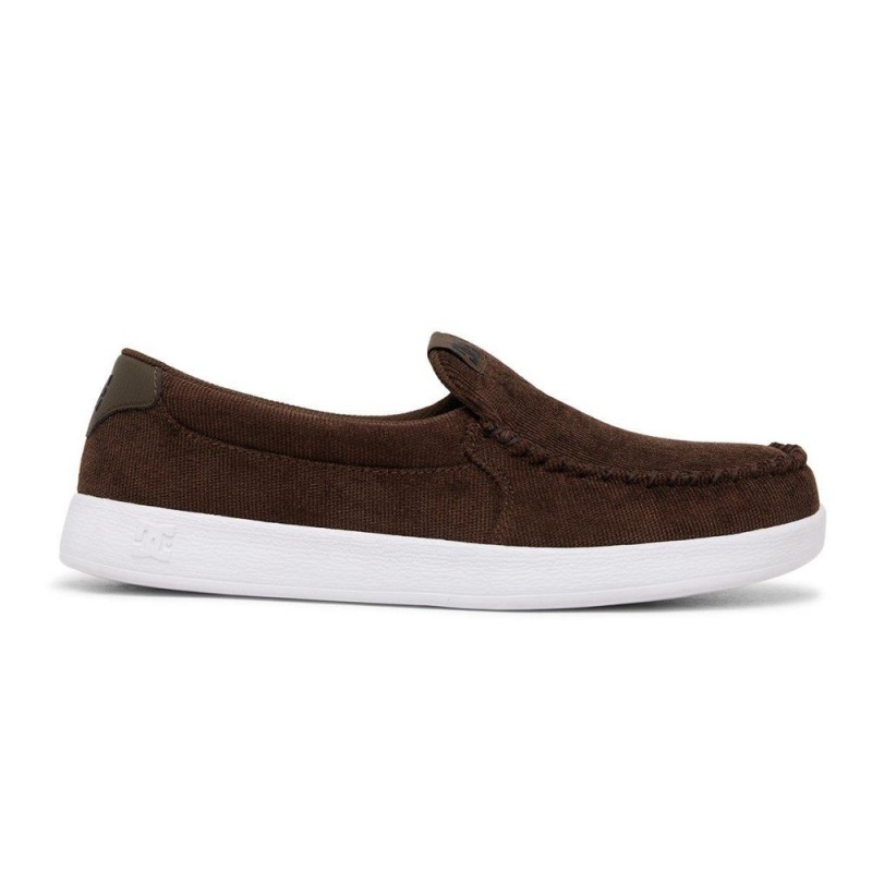 Chaussure DC Shoes Villain Cuir Slip-On Marron Homme | GNK-2563643