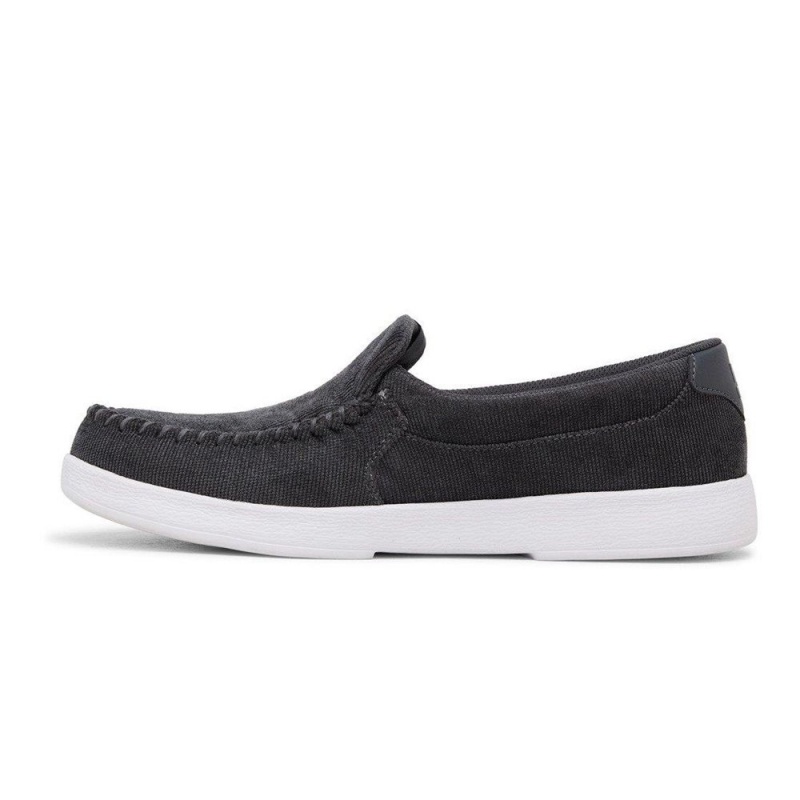 Chaussure DC Shoes Villain Cuir Slip-On Grise Homme | QKP-9945847