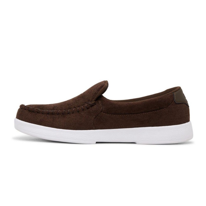 Chaussure DC Shoes Villain Cuir Slip-On Marron Homme | GNK-2563643