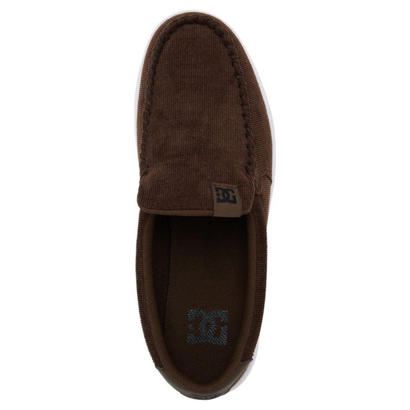 Chaussure DC Shoes Villain Cuir Slip-On Marron Homme | GNK-2563643