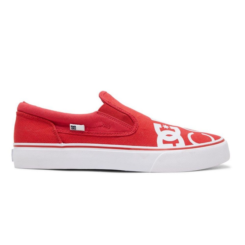 Chaussure DC Shoes Trase SP Slip-On Rouge Blanche Homme | ISD-6330382