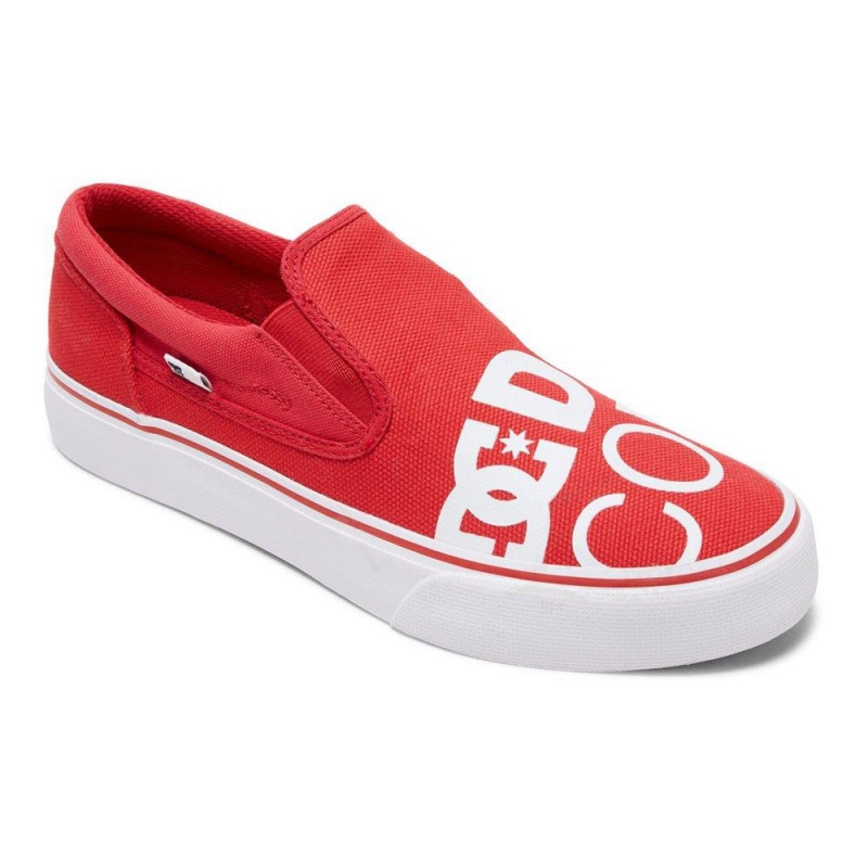 Chaussure DC Shoes Trase SP Slip-On Rouge Blanche Homme | ISD-6330382