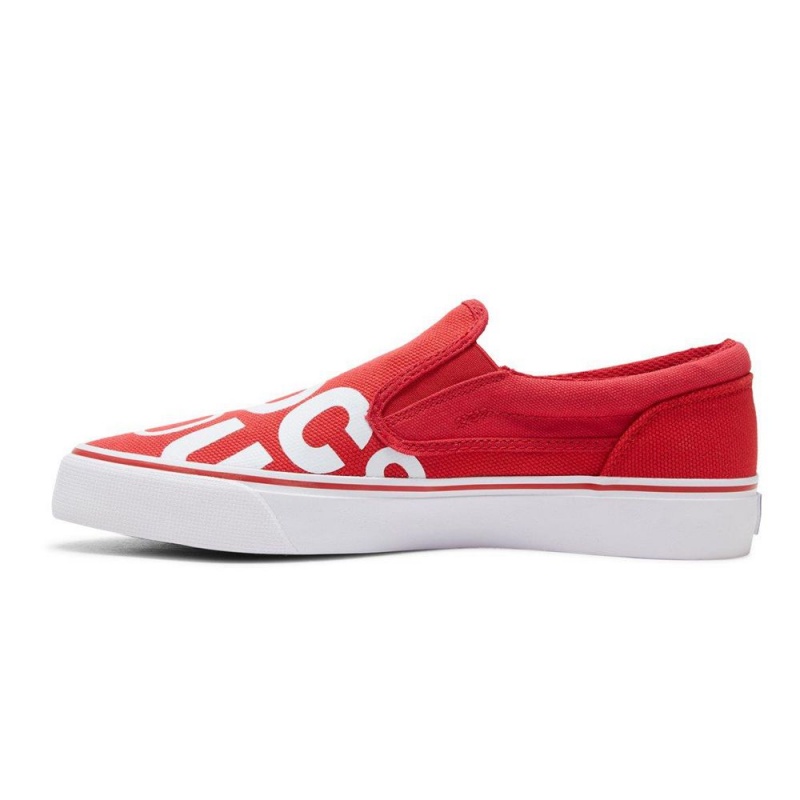 Chaussure DC Shoes Trase SP Slip-On Rouge Blanche Homme | ISD-6330382