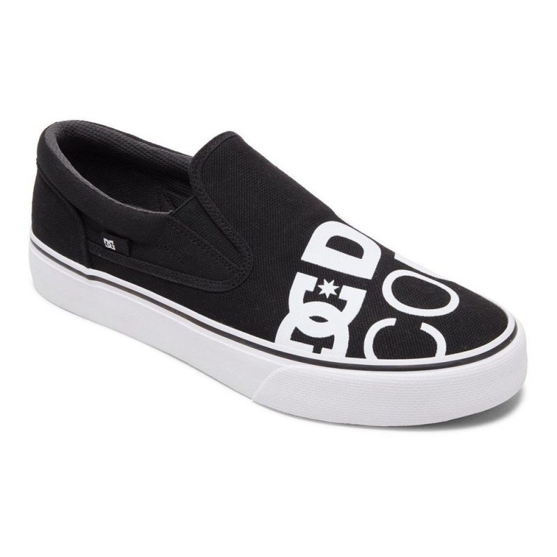 Chaussure DC Shoes Trase SP Slip-On Noir Blanche Homme | UHK-3399282