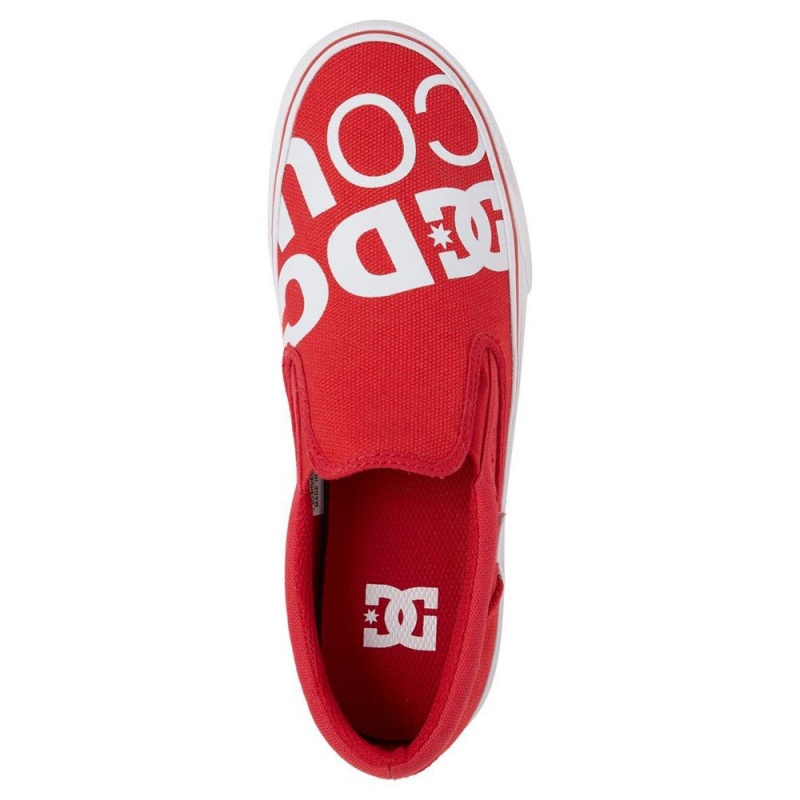 Chaussure DC Shoes Trase SP Slip-On Rouge Blanche Homme | ISD-6330382