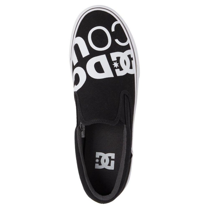 Chaussure DC Shoes Trase SP Slip-On Noir Blanche Homme | UHK-3399282