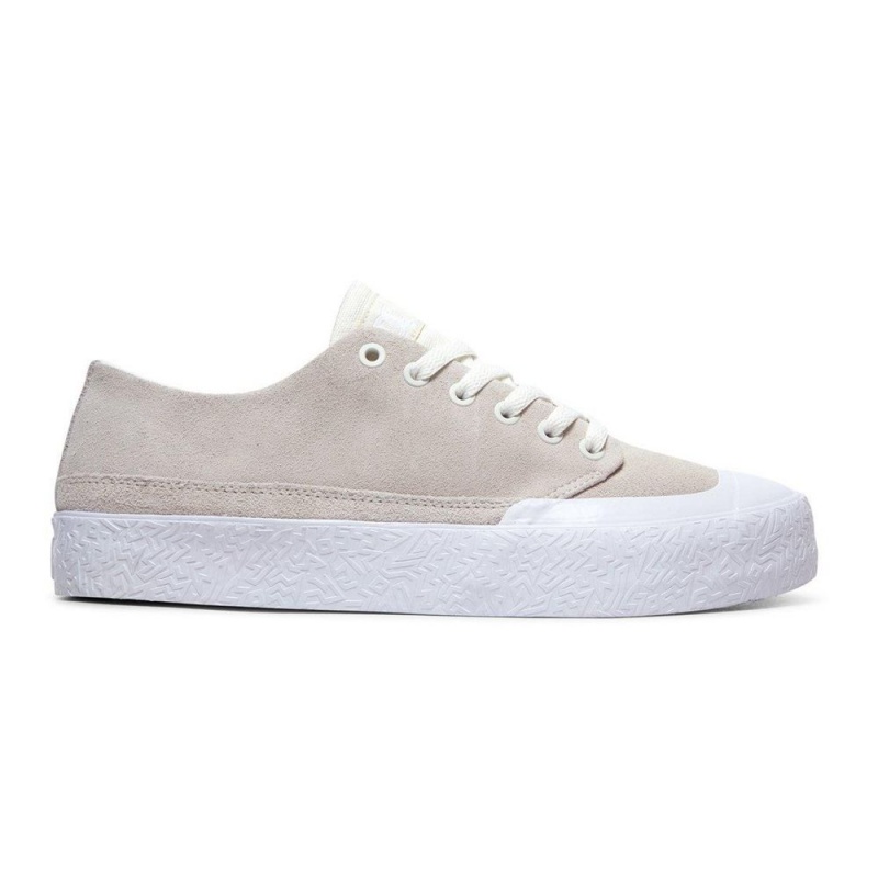 Chaussure DC Shoes T-Funk S Daim Grise Blanche Homme | HGO-5284084