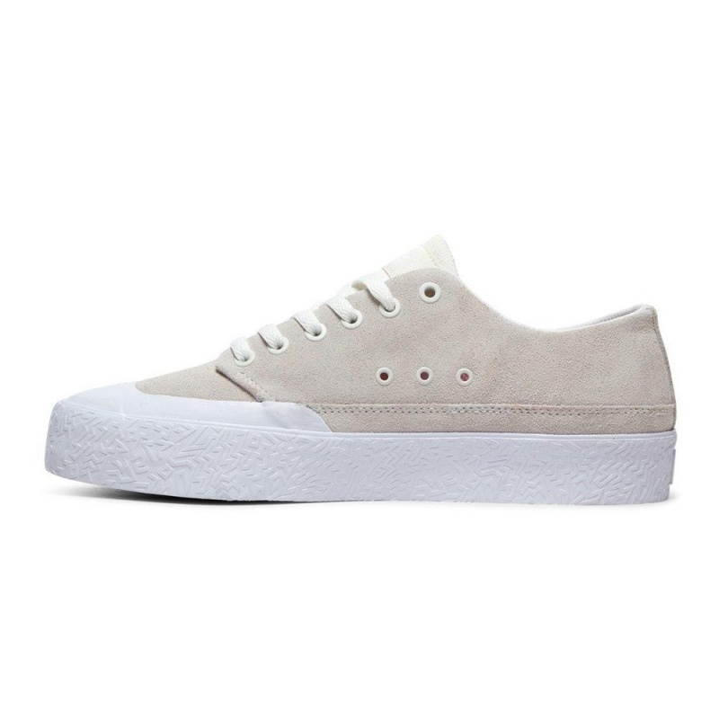 Chaussure DC Shoes T-Funk S Daim Grise Blanche Homme | HGO-5284084