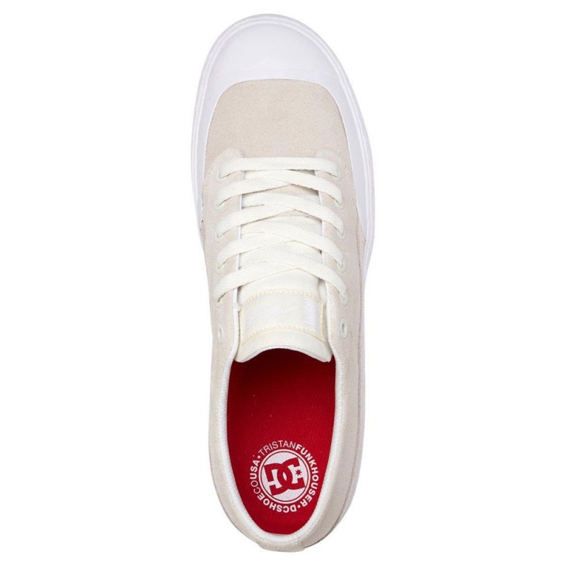 Chaussure DC Shoes T-Funk S Daim Grise Blanche Homme | HGO-5284084