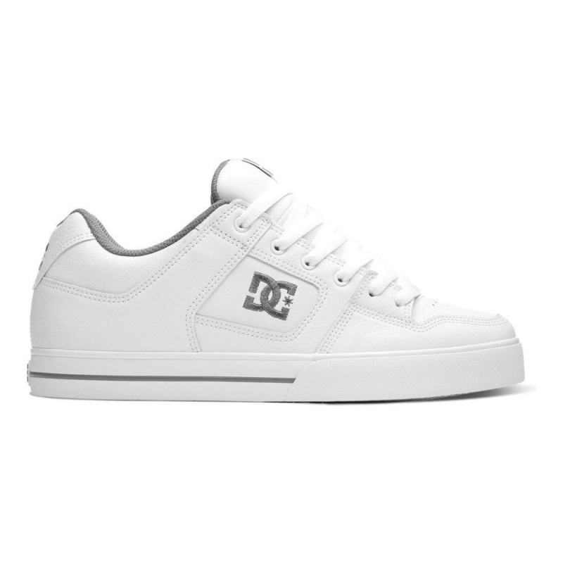 Chaussure DC Shoes Pure Cuir Blanche Grise Homme | OGZ-6711893