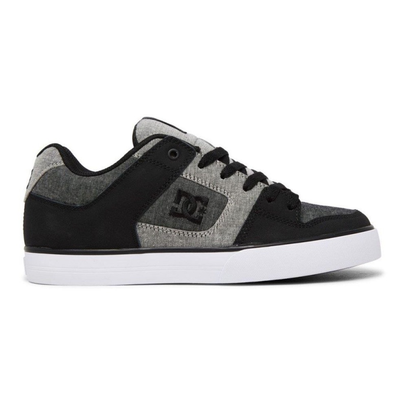 Chaussure DC Shoes Pure Cuir Noir Grise Homme | PWI-6386104