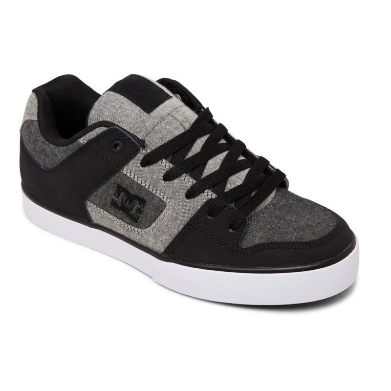 Chaussure DC Shoes Pure Cuir Noir Grise Homme | PWI-6386104