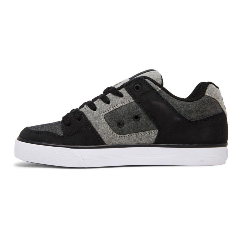 Chaussure DC Shoes Pure Cuir Noir Grise Homme | PWI-6386104