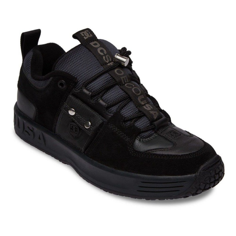 Chaussure DC Shoes Lynx OG Shanahan Cuir Noir Grise Homme | THO-1037177