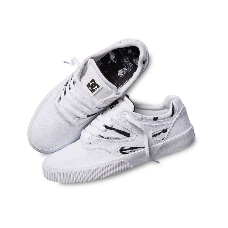 Chaussure DC Shoes Kalis Vulc X FNS Blanche Noir Homme | VXW-9236877