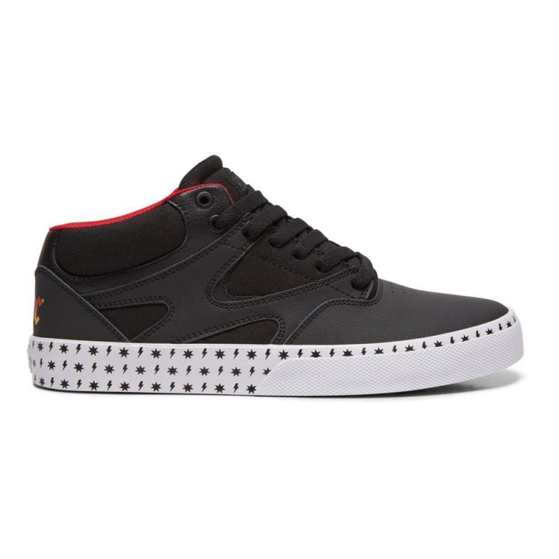 Chaussure DC Shoes Kalis Vulc Mid AC/DC Noir Rouge Homme | VOR-8154555