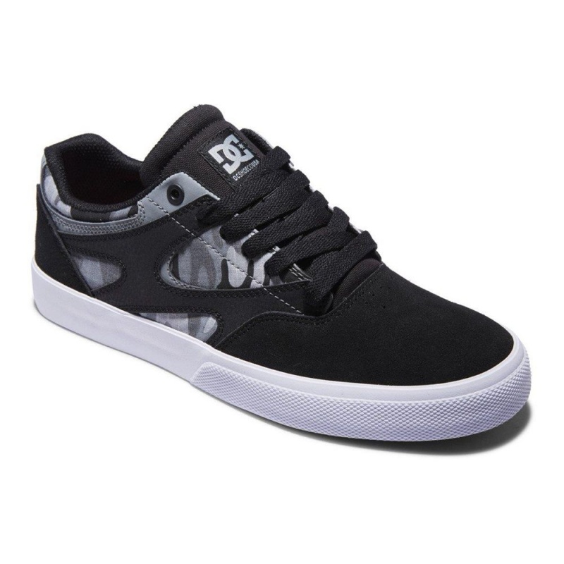 Chaussure DC Shoes Kalis Vulc S Daim Noir Camouflage Homme | MOY-0368655