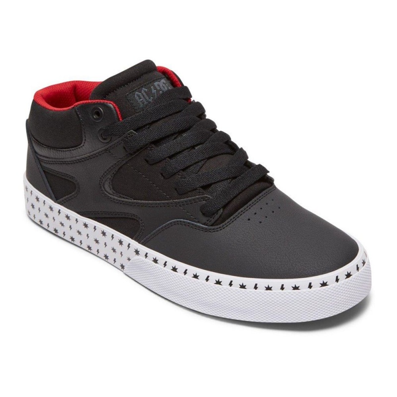 Chaussure DC Shoes Kalis Vulc Mid AC/DC Noir Rouge Homme | VOR-8154555