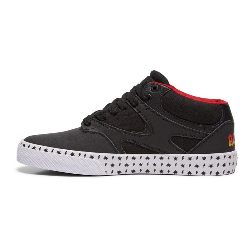 Chaussure DC Shoes Kalis Vulc Mid AC/DC Noir Rouge Homme | VOR-8154555