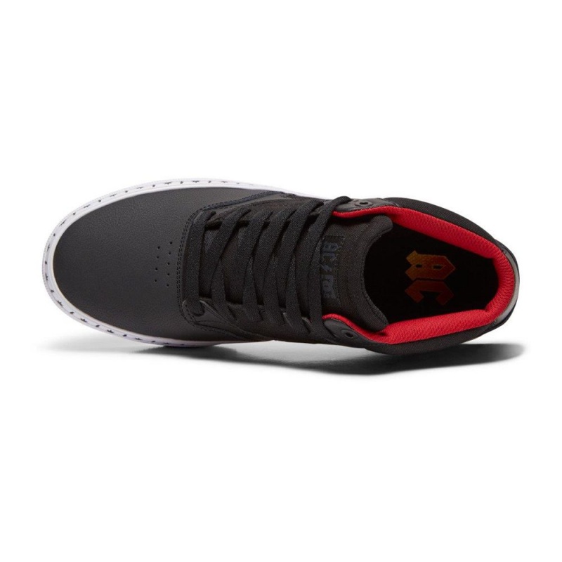 Chaussure DC Shoes Kalis Vulc Mid AC/DC Noir Rouge Homme | VOR-8154555