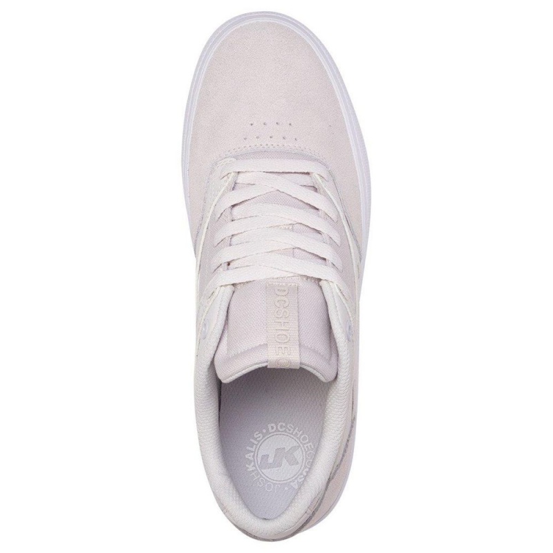 Chaussure DC Shoes Kalis Vulc Cuir Blanche Homme | AHL-3976589