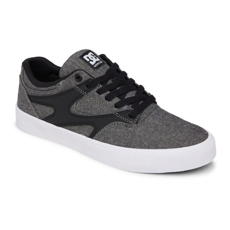 Chaussure DC Shoes Kalis Vulc Cuir Grise Noir Homme | PHJ-1741609