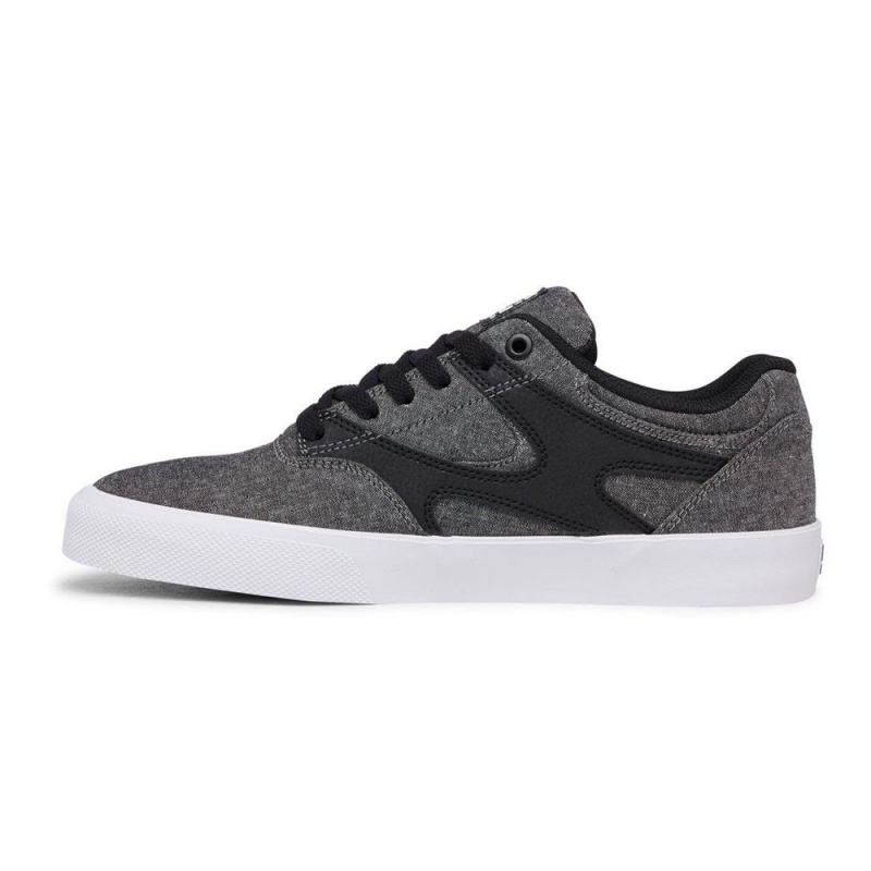 Chaussure DC Shoes Kalis Vulc Cuir Grise Noir Homme | PHJ-1741609