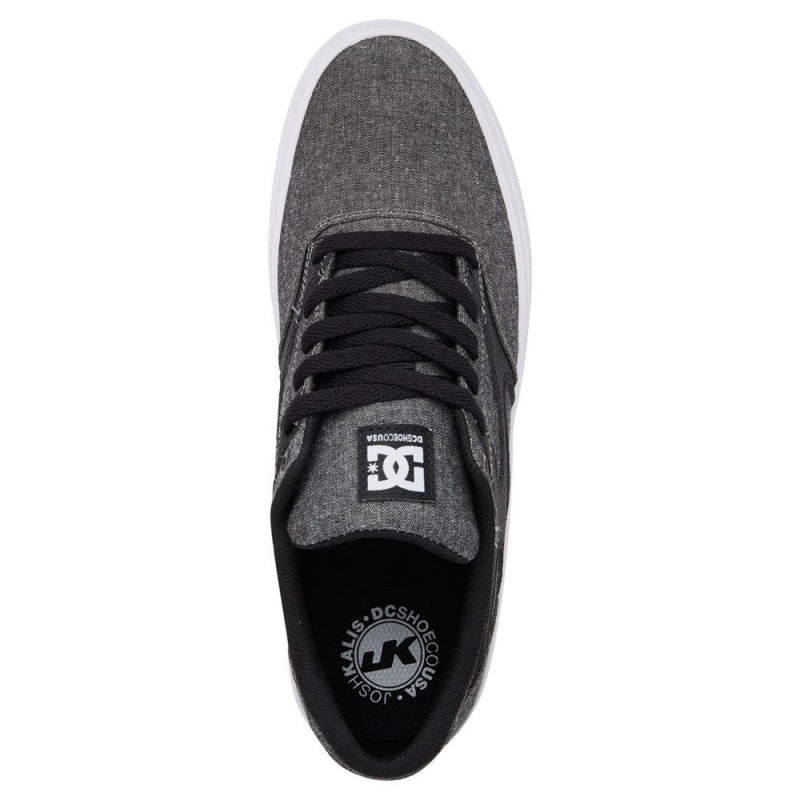 Chaussure DC Shoes Kalis Vulc Cuir Grise Noir Homme | PHJ-1741609