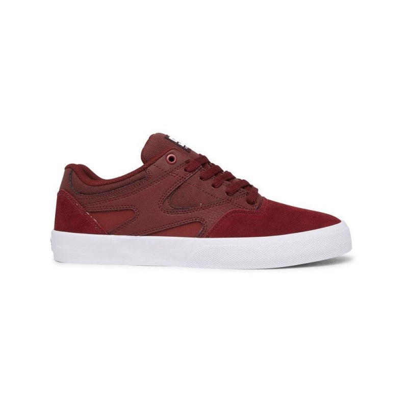 Chaussure DC Shoes Kalis Vulc Cuir Rouge Homme | QKU-8591625