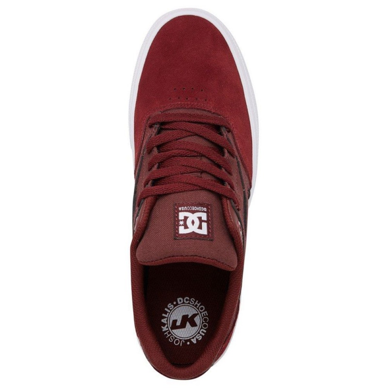 Chaussure DC Shoes Kalis Vulc Cuir Rouge Homme | QKU-8591625