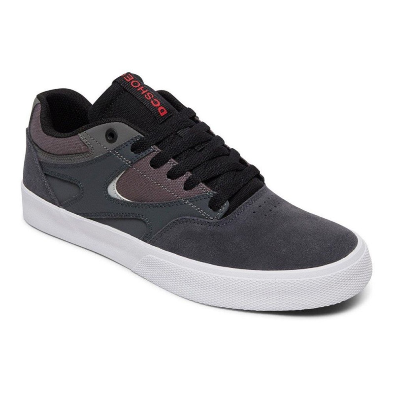 Chaussure DC Shoes Kalis Vulc Cuir Bleu Marine Grise Homme | HLH-6435167