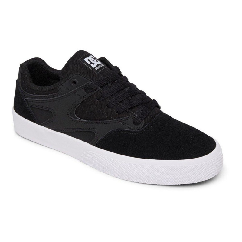 Chaussure DC Shoes Kalis Vulc Cuir Noir Blanche Homme | UBF-2196627