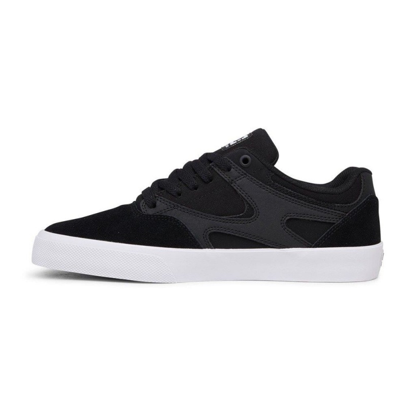 Chaussure DC Shoes Kalis Vulc Cuir Noir Blanche Homme | UBF-2196627