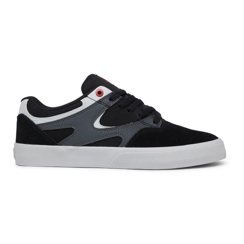 Chaussure DC Shoes Kalis Vulc Cuir Noir Grise Homme | ILM-8644020