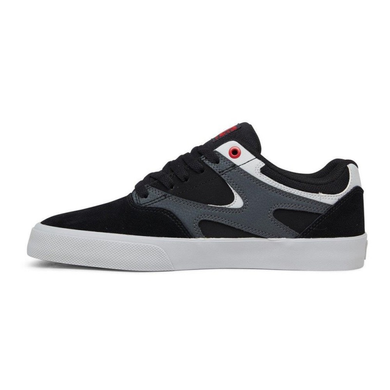 Chaussure DC Shoes Kalis Vulc Cuir Noir Grise Homme | ILM-8644020