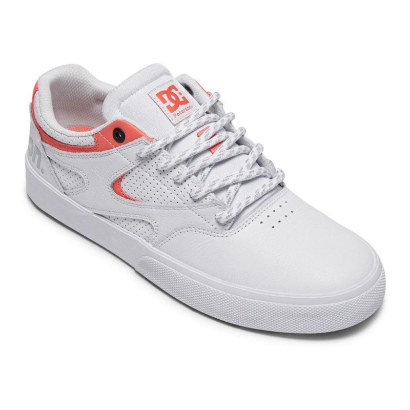 Chaussure DC Shoes JK X Paterson Cuir Blanche Rouge Homme | IGW-6391819