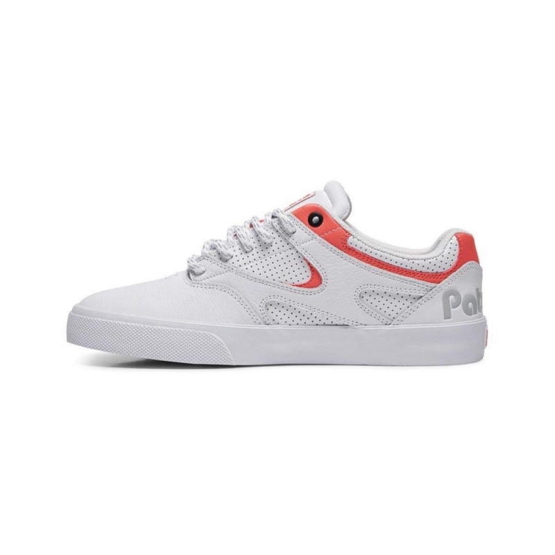 Chaussure DC Shoes JK X Paterson Cuir Blanche Rouge Homme | IGW-6391819